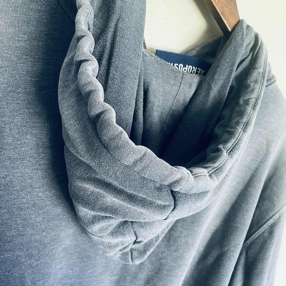 Aeropostale Mens L Dark Gray Hoodie Embroidered Logo Y2K 2000's Streetwear - Picture 3 of 7